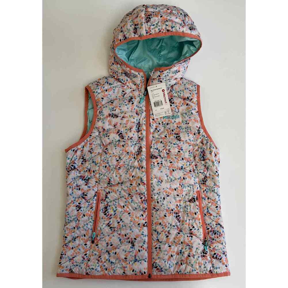 Marmot Women’s Bronco Hooded Vest Multi Confetti Size M NWT.